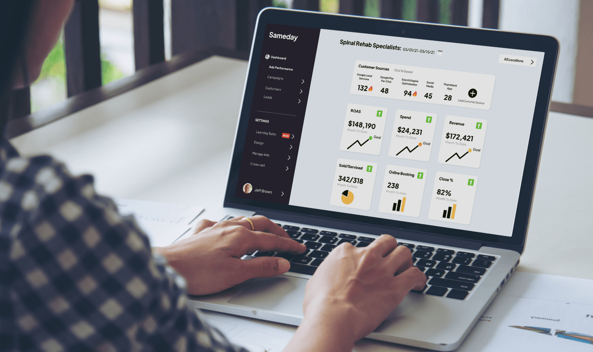 Sameday dashboard on a laptop