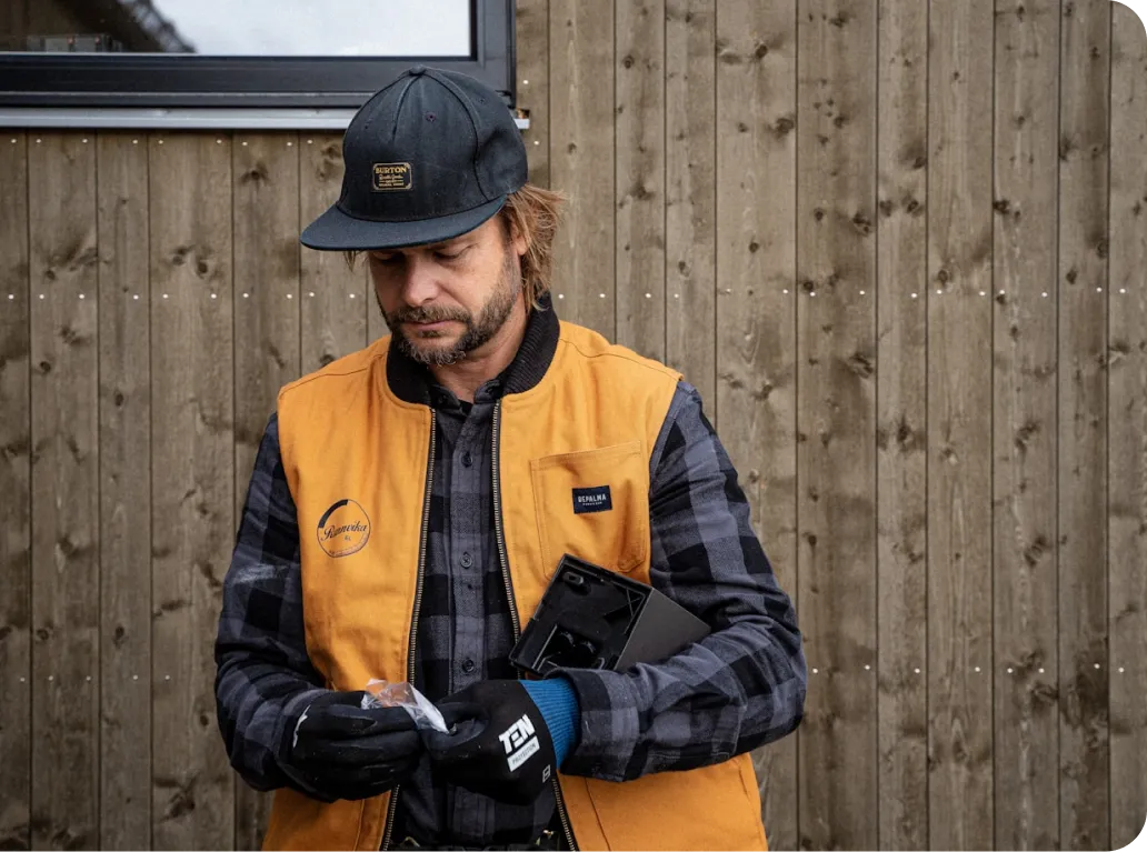 Roofer working on a residential roof